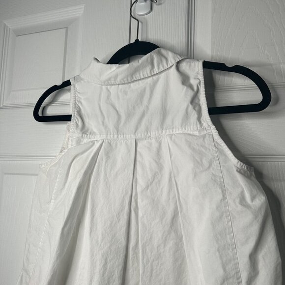 Maison de Papillon Chiara White 100% Cotton Tunic Tank Top Women's X-Small XS - Picture 5 of 7